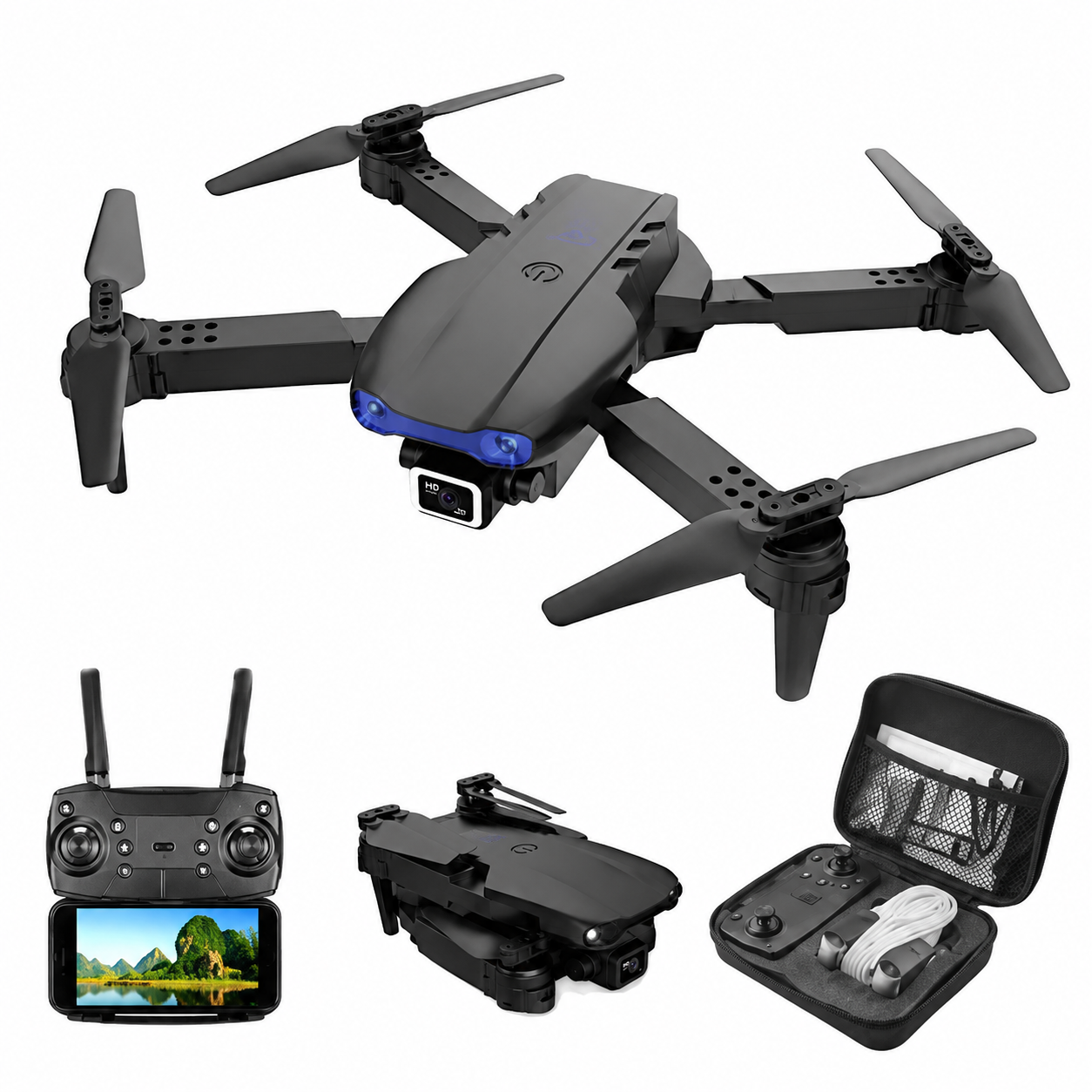 E99 Pro Foldable Dual Camera Drone with WiFi FPV & Altitude Hold