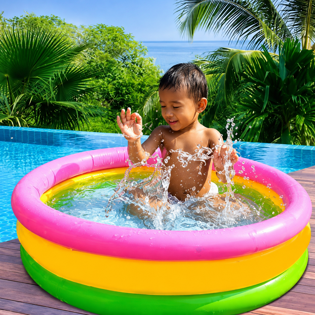 Kids Inflatable Rainbow Swimming Pool
