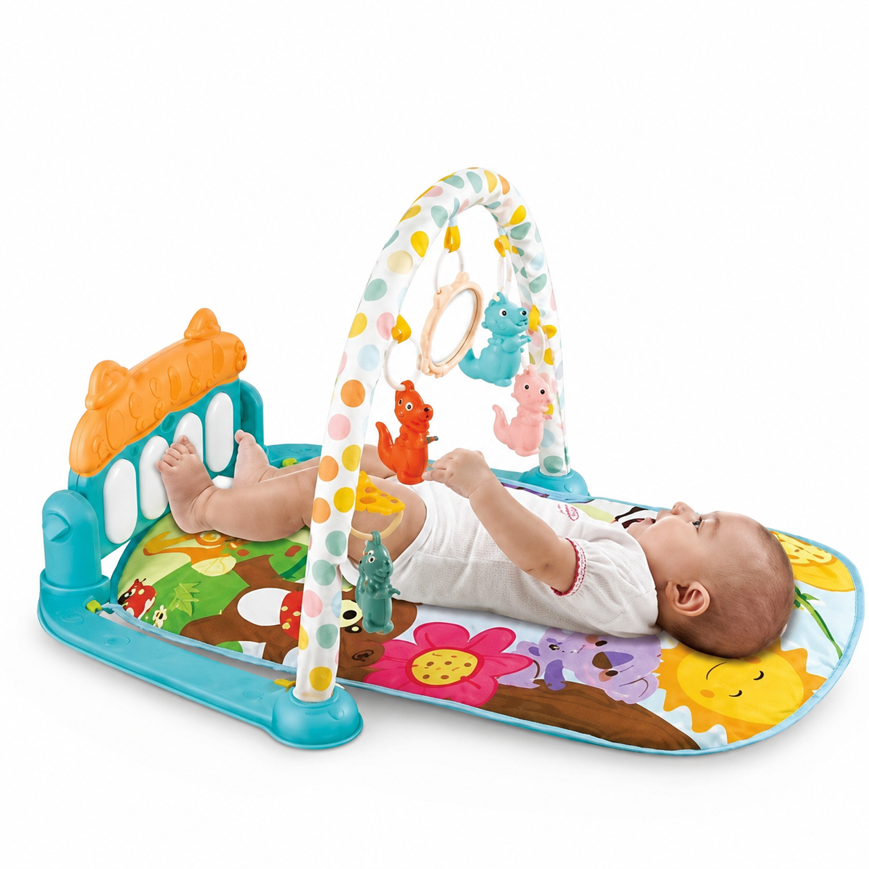 5-in-1 Baby Piano Play Gym Mat with Musical Keyboard