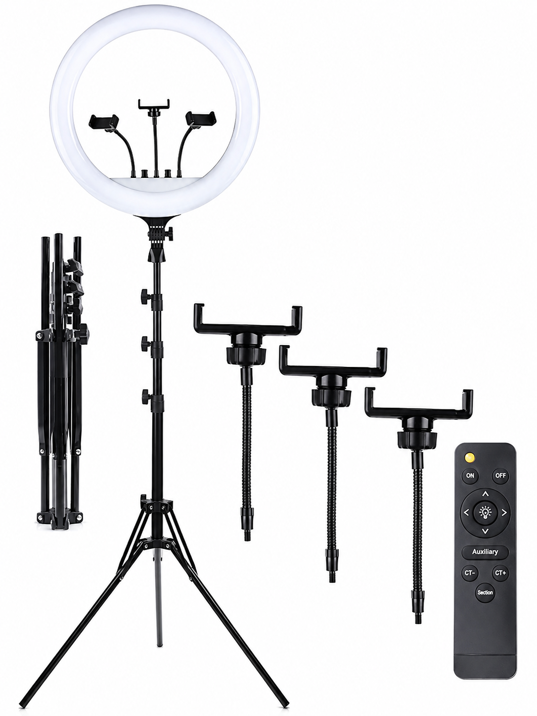 RL-18 18-Inch LED Ring Light with 7-Foot Adjustable Light Stand, Carry Bag & Mobile Holder