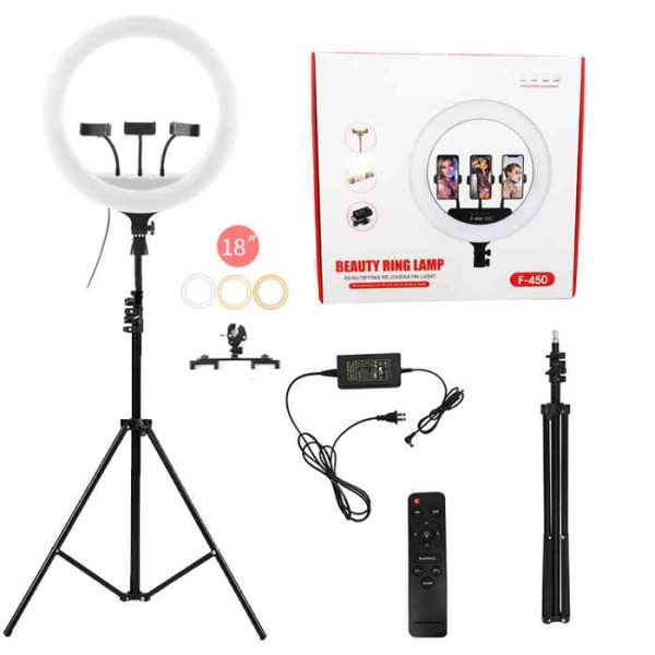 Best F-450 18 inch Ring Light - With 7ft Light Stand Touch Control And Remote Control - Image 2