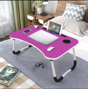 Laptop/Study Table - Portable - Foldable - Laptop Stand - Pink Color