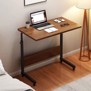 Mobile Lap Table Computer Desk Stand Desk Height Adjustable Table Side Table For Bed Sofa Hospital Nursing Reading Eating overbed table (Color : Black) (Pink)