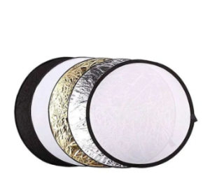 5-in 1 connectable 110cm 43 "Light Flash Studio Reflector Round Defisger-Black