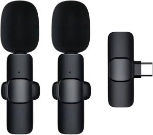 K9 Microphone - Wireless - Dual Microphone - Professional Lapel Lavalier Microphone - Remove Noise - For Type C - eTrail